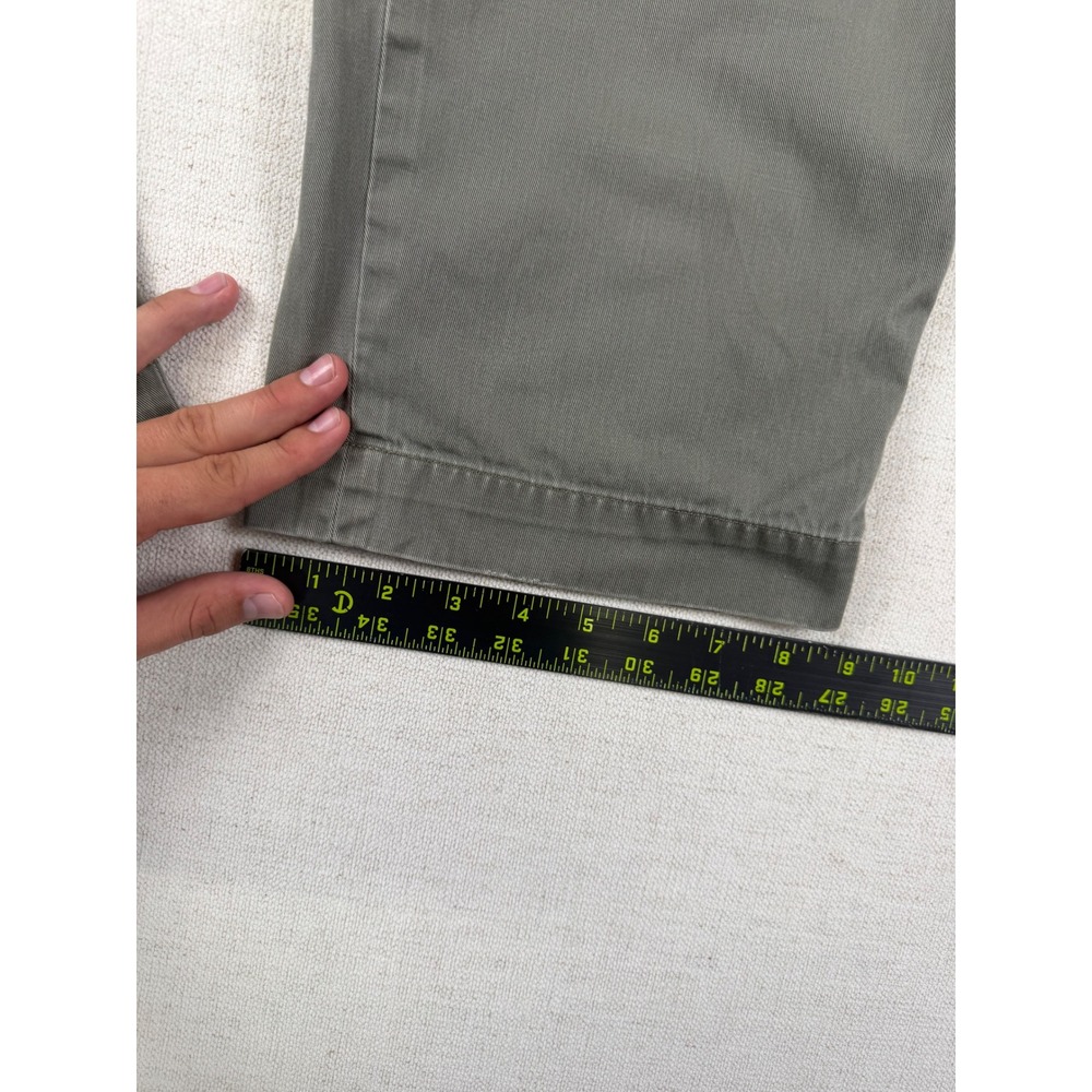 Polo Ralph Lauren Andrew Pant Mens 34x31 Olive Gray Pleated Cotton Chino Trouser - Picture 6 of 12